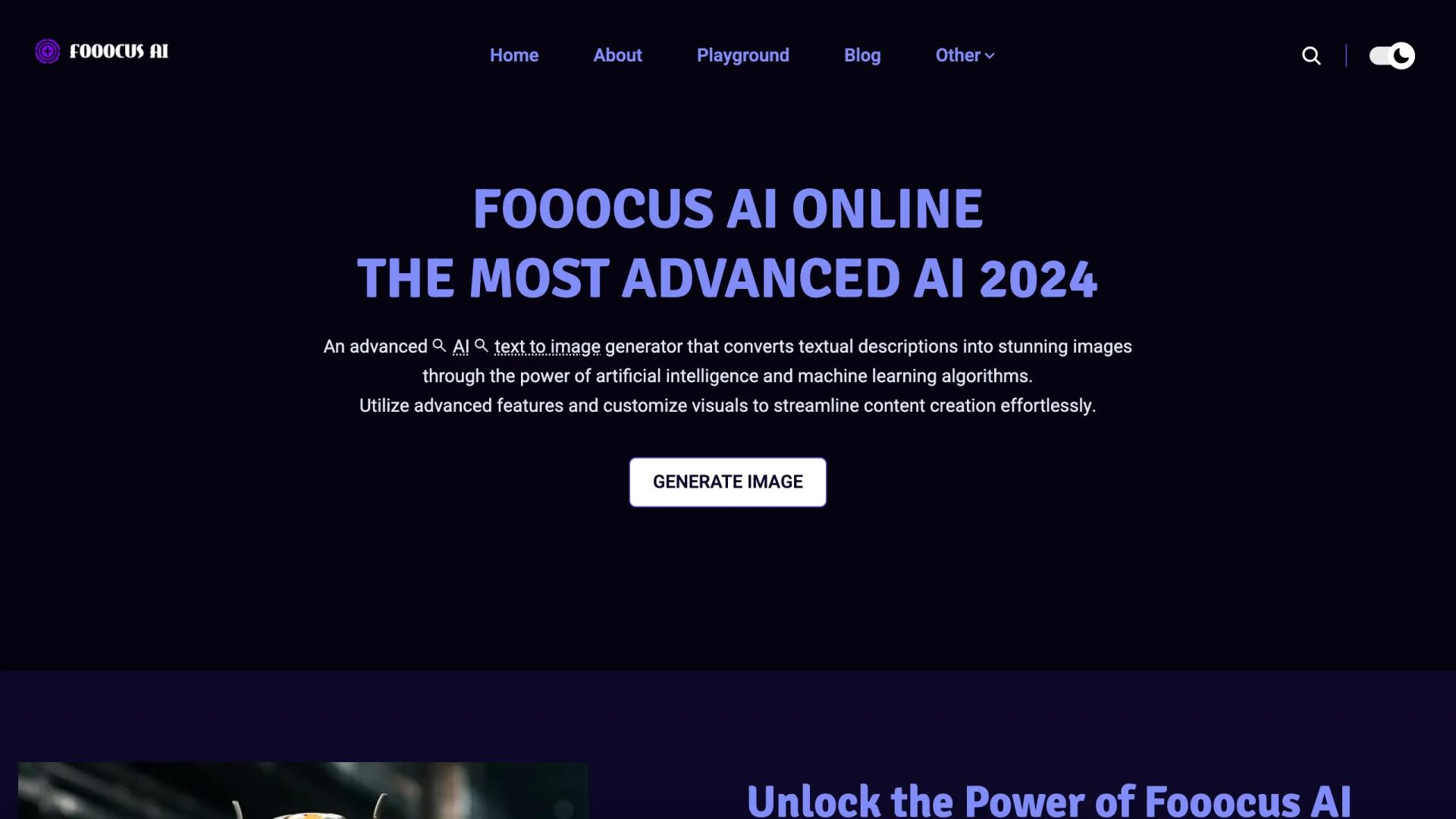 Screenshot of Fooocus AI Online: Advanced AI Text to Image Generator