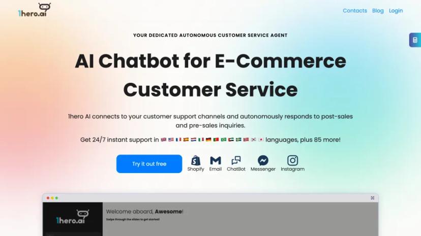 Screenshot of Dedicated Autonomous Customer Service Agent AI Chatbot for E-commerce Customer Service