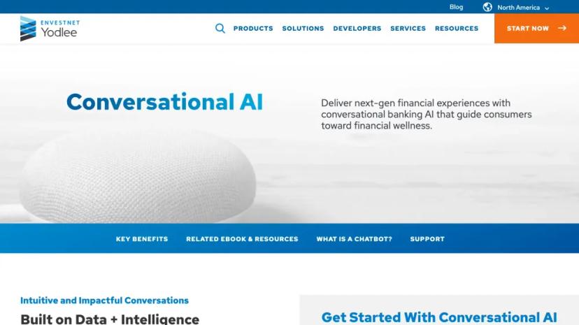 Screenshot of Intuitive Conversational AI for Financial Service Providers