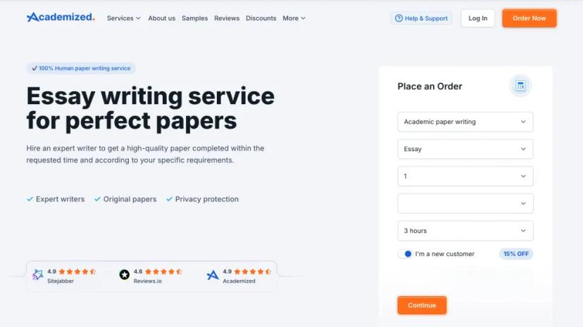 Screenshot of Professional Essay Writing Service