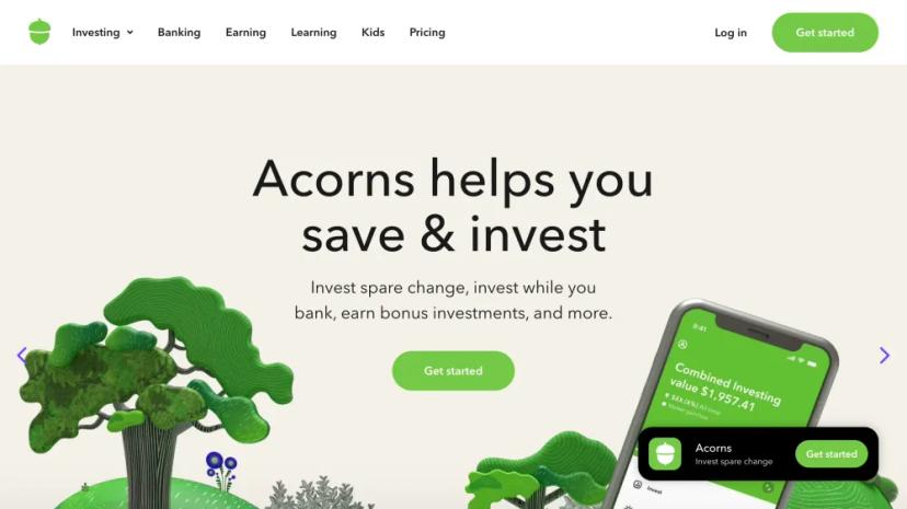 Screenshot of Automated Investing, Banking, and Financial Education with Acorns