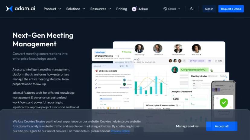 Screenshot of Next-Gen Meeting Management with AI