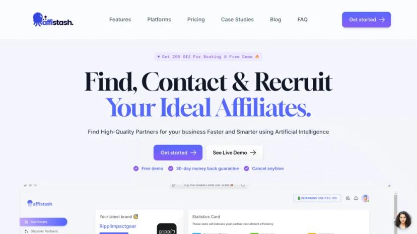 Screenshot of AI-Powered Affiliate Recruitment Platform