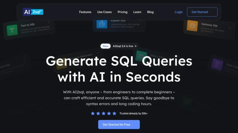 Screenshot of Generate SQL Queries with AI in Seconds