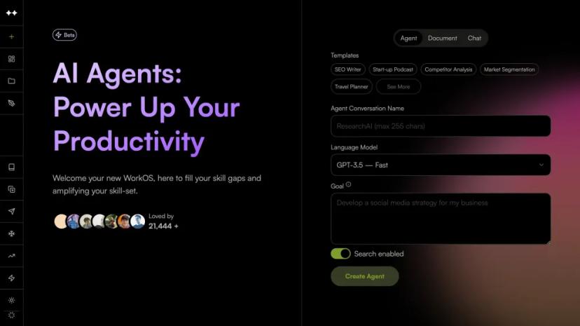 Screenshot of Power up your productivity with AI Agents