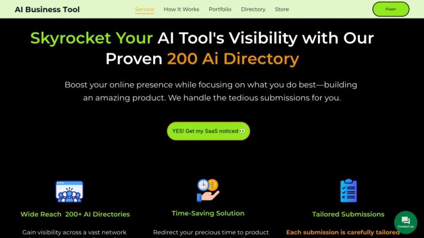 Screenshot of Directory Submission Service for AI SaaS Tools