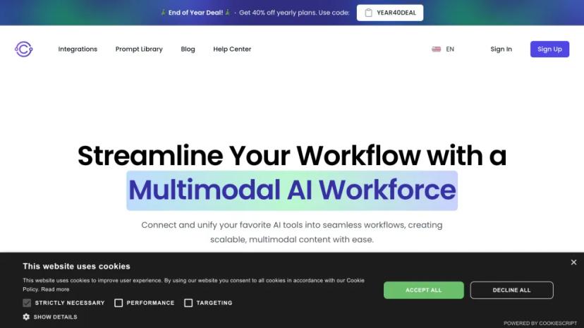 Screenshot of Streamline Your Workflow with Multimodal AI Content Creation