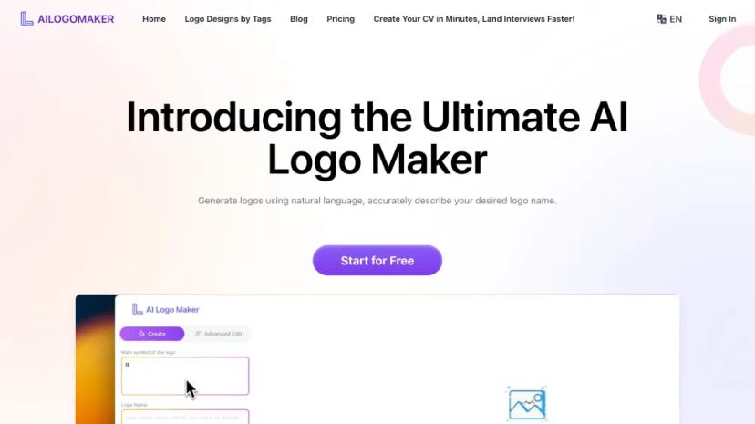 Screenshot of The Ultimate AI Logo Maker