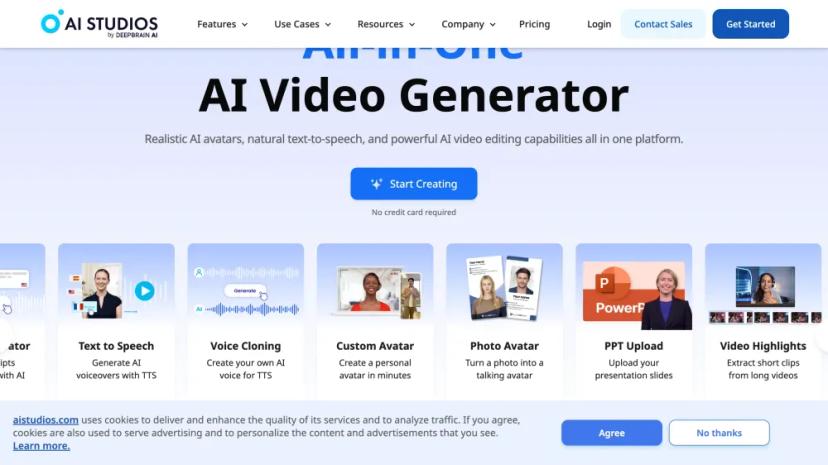 Screenshot of All-in-One AI Video Generator