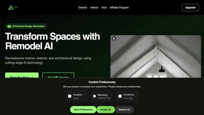 Screenshot of Transform Your Space with AI Remodeling and Design Tools