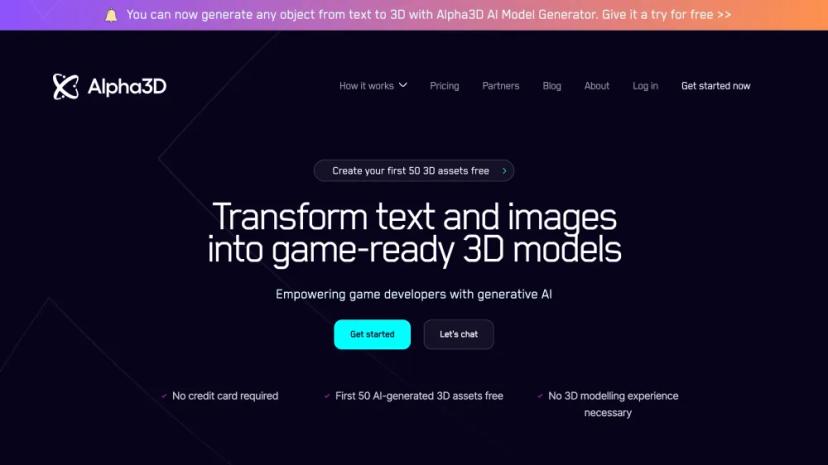 Screenshot of Transform Text and Images into Game-Ready 3D Models with AI