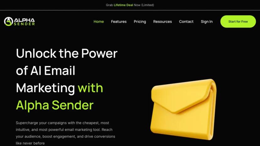 Screenshot of Supercharge Your Email Marketing with Alpha Sender