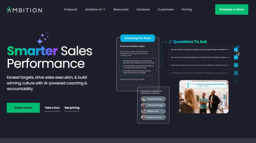 Screenshot of AI-Powered Sales Performance Management Platform