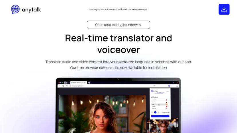 Screenshot of Instant Translation with Anytalk's Browser Extension