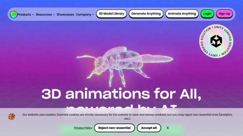 Screenshot of AI-Powered 3D Animation Platform