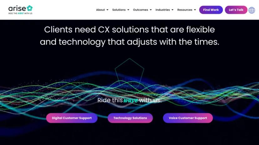 Screenshot of Arise Platform: Empowering Flexible and Agile CX Solutions