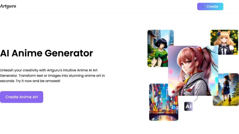 Screenshot of AI Anime Art Generator