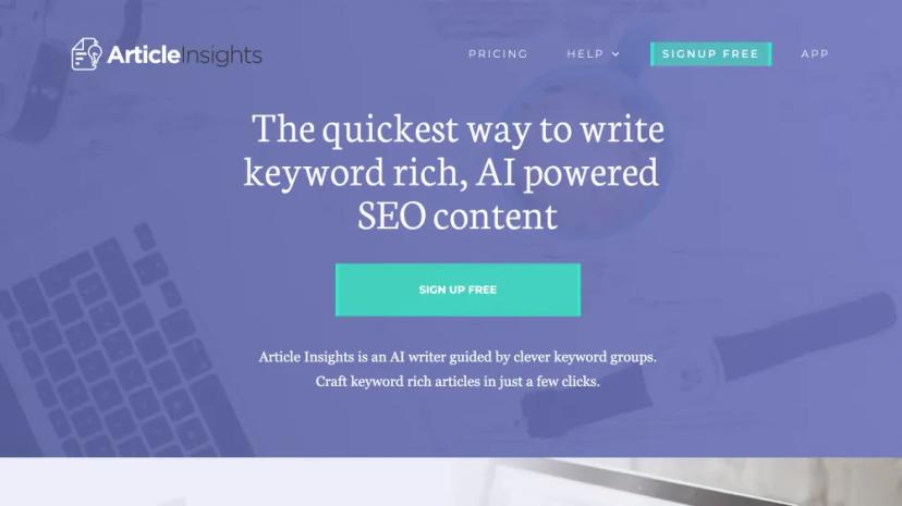 Screenshot of AI-Powered SEO Content Writing Tool