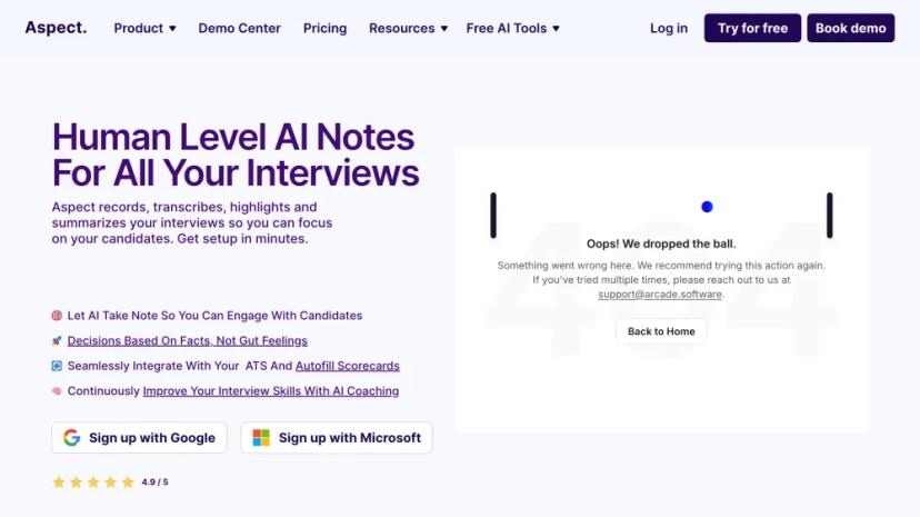 Screenshot of AI Interview Note-Taking and Analysis Platform