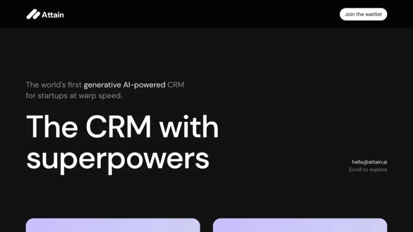 Screenshot of The World's First Generative AI-Powered CRM for Startups at Warp Speed