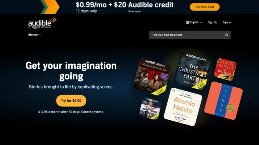 Screenshot of Audible