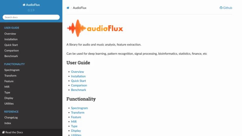 Screenshot of AudioFlux