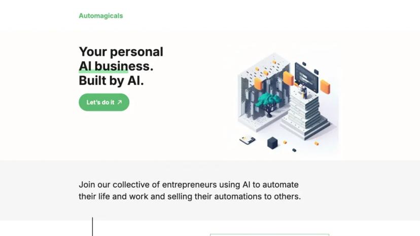 Screenshot of Your Personal AI Business. Built by AI.