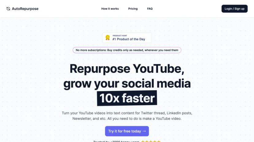 Screenshot of Repurpose YouTube Videos for Social Media with AutoRepurpose