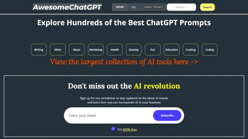 Screenshot of Explore Hundreds of AI-Powered Prompts with ChatGPT