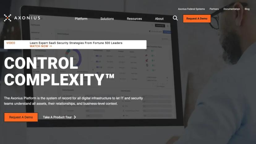 Screenshot of Axonius - The System of Record Cybersecurity Asset Management Platform