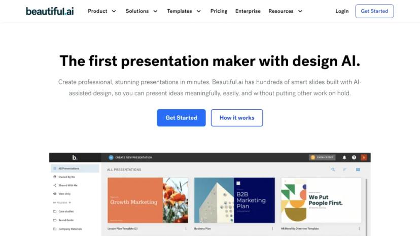 Screenshot of The First Presentation Maker with Design AI