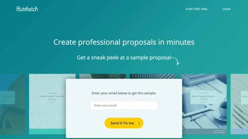 Screenshot of Professional Proposal Software by Bidsketch