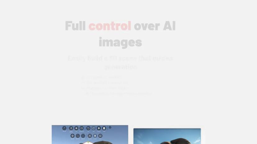 Screenshot of Full Control Over AI Images and 3D Scene Generation