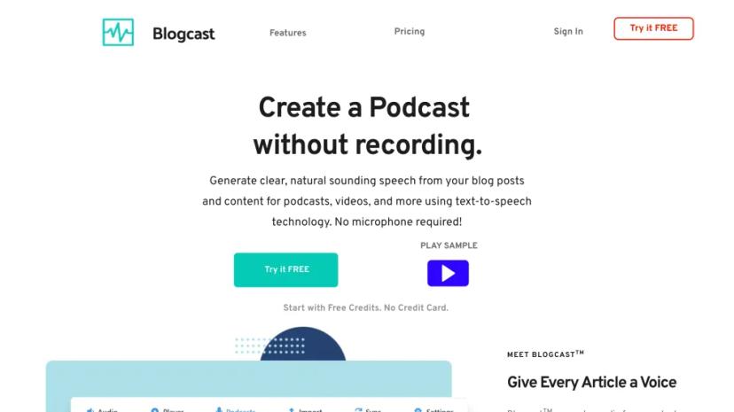 Screenshot of AI Text-to-Speech for Podcasting and Video Voice-Overs