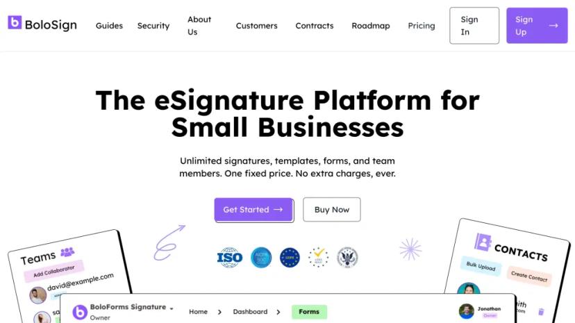 Screenshot of The E-Signature Platform for Small Businesses