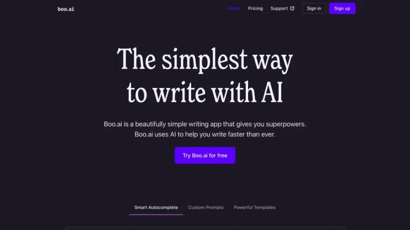 Screenshot of Write Faster with AI