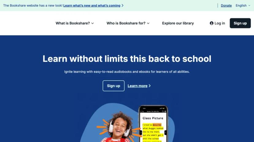 Screenshot of Bookshare