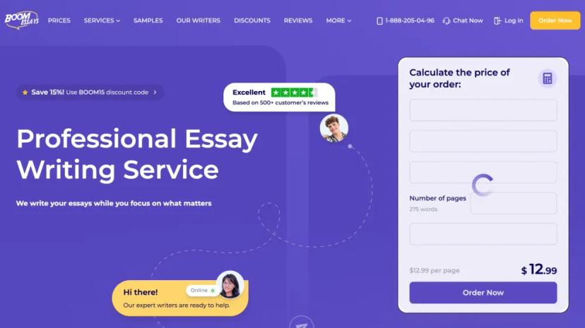 Screenshot of Professional Essay Writing Service - BoomEssays