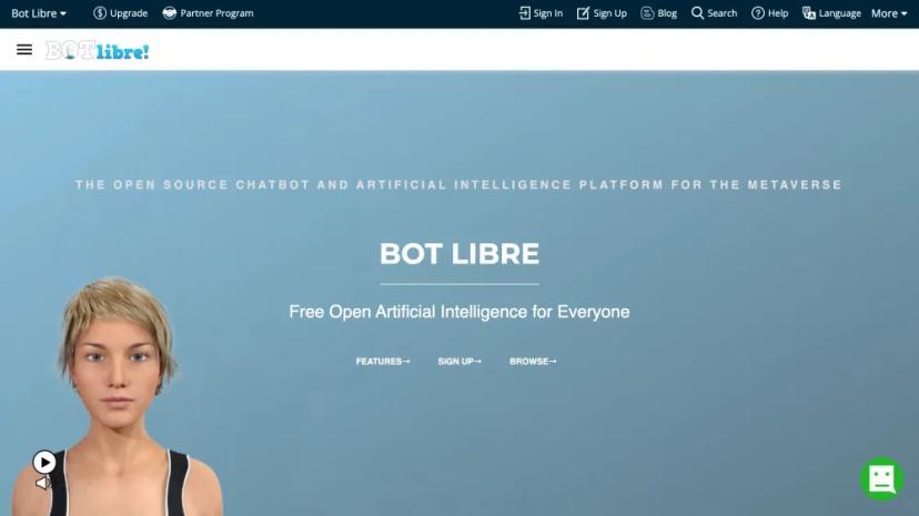 Screenshot of Open Source Chatbot and AI Platform for the Metaverse