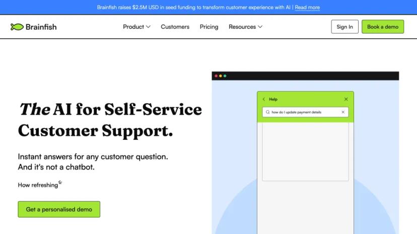 Screenshot of AI-Powered Customer Self-Service Solution