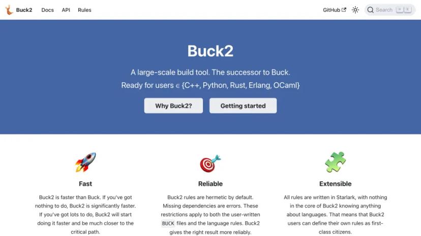 Screenshot of BUCK2 - Large-Scale Build Tool