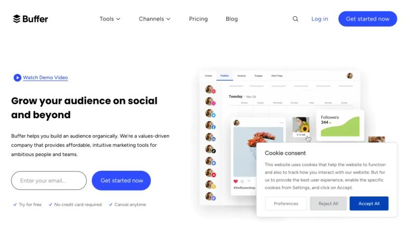 Screenshot of Buffer - Social Media Marketing SaaS Platform