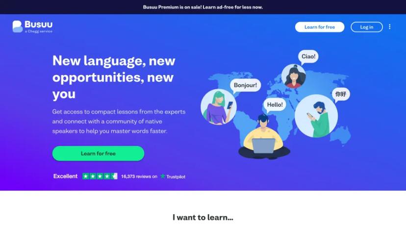 Screenshot of Busuu Premium Language Learning Platform