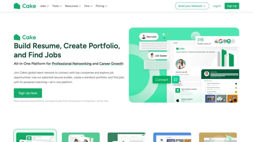 Screenshot of Connect with Top Companies, Create Standout Resumes, and Find Jobs with AI-powered Matching