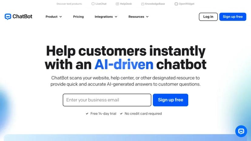 Screenshot of Empower Companies with Instant Customer Experience ChatBot AI