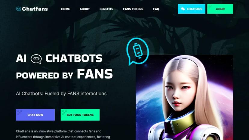 Screenshot of AI Chatbots Powered by Fans