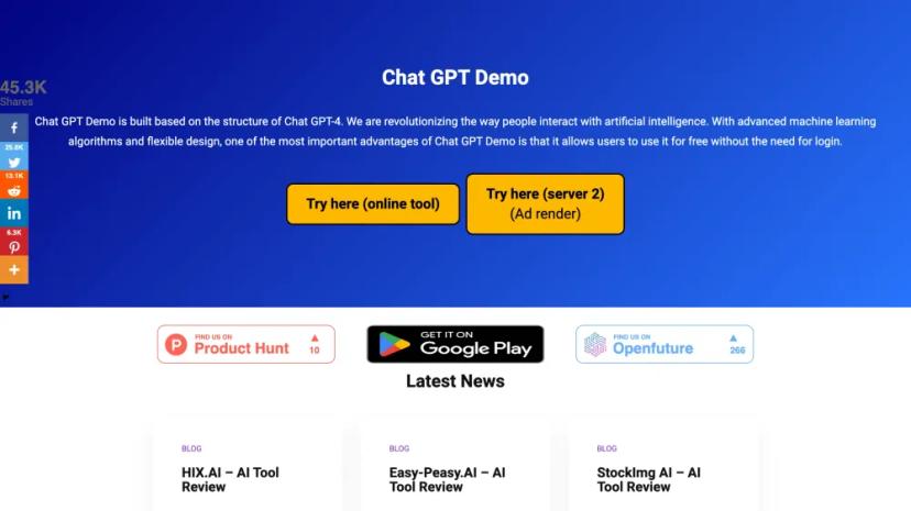 Screenshot of ChatGPT - AI Language Model by OpenAI