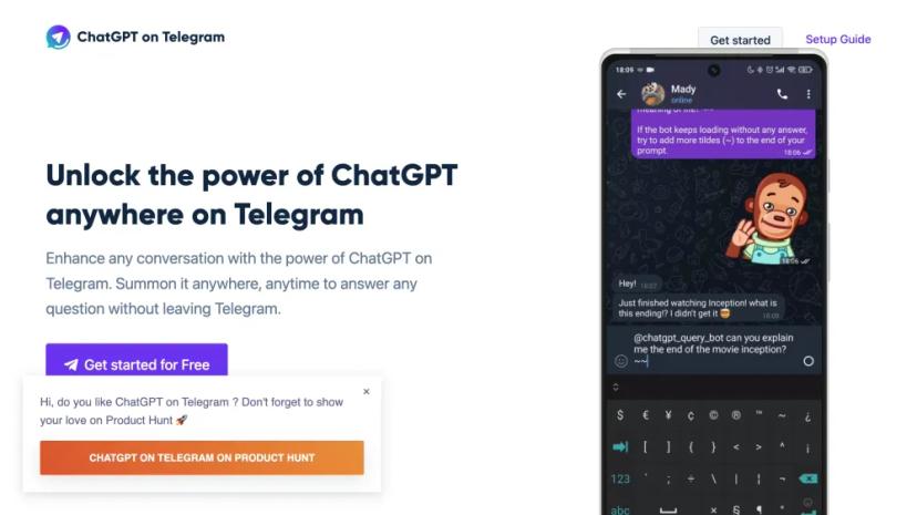 Screenshot of Enhance Your Telegram Conversations with ChatGPT