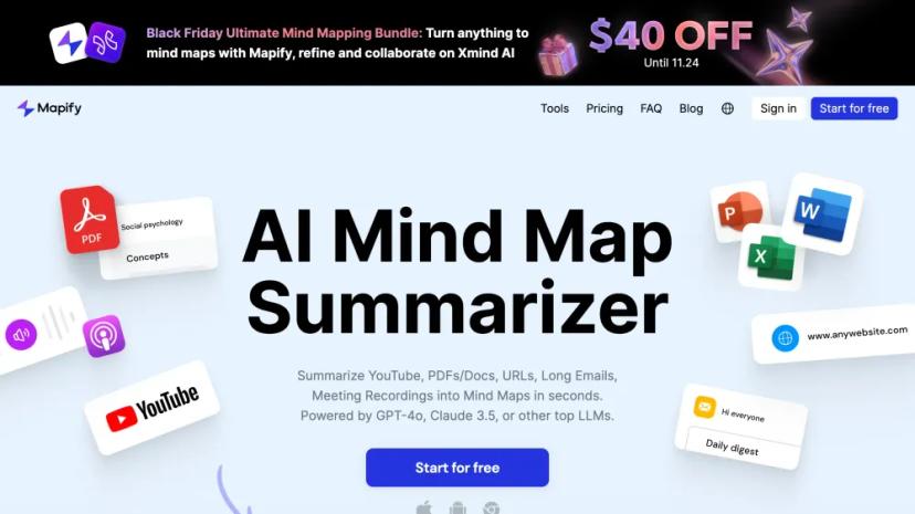 Screenshot of AI Mind Map Summarizer