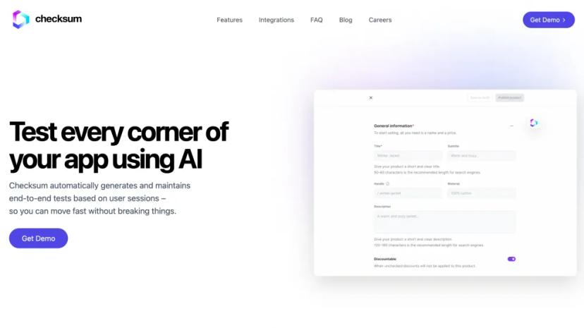 Screenshot of AI-Powered End-to-End Testing Automation